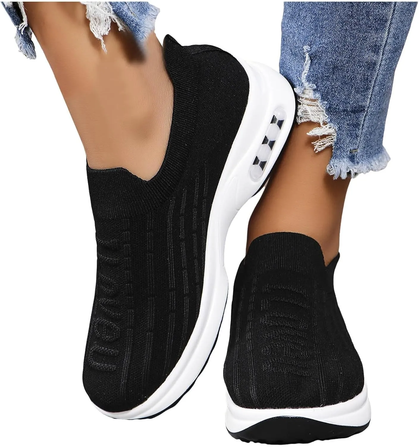 Women Walking Shoes with Arch Support Orthopedic Shoes for Women Sneakers for Women Running Shoes Slip On Casual Shoes Comfortable Fashion Tennis Shoes Mesh Lightweight Sneaker for Work