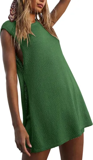 Womens 2024 Summer Knit Lounge Sets Sweater Sets Tank Top and Shorts 2 Piece Outfits Pajama Sets