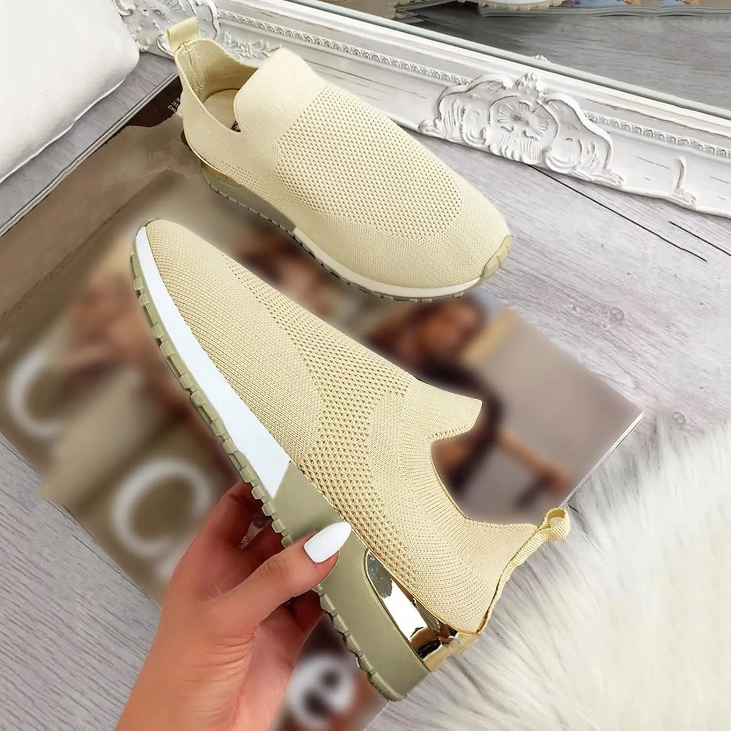 Women's Fashion Sneaker Non Slip Lace Up Comfort Women's Work or Walking Sneakers Tennis Shoes Women Sports Loafer Women Running Sneakers Men