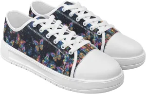Women's Lace Up Low Top Canvas Shoes Fashion Casual Round Toe Sneakers Hands Free No Laces Barefoot Shoes US5.5-13.5