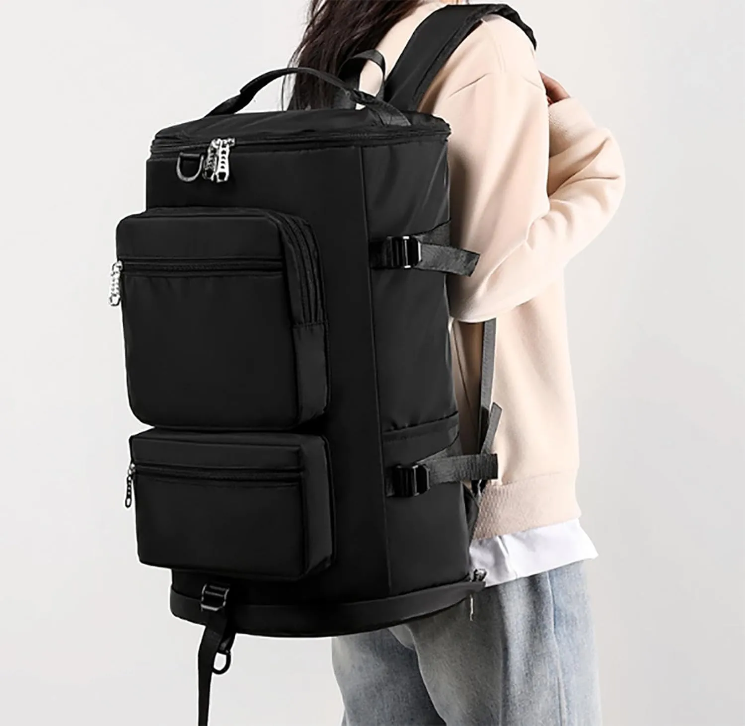 Womens Mens Sports Gym Bag Duffle Bag,Travel Duffel Bag with Shoes Compartment, Shoulder Weekender Overnight Bag for Women and Men,I