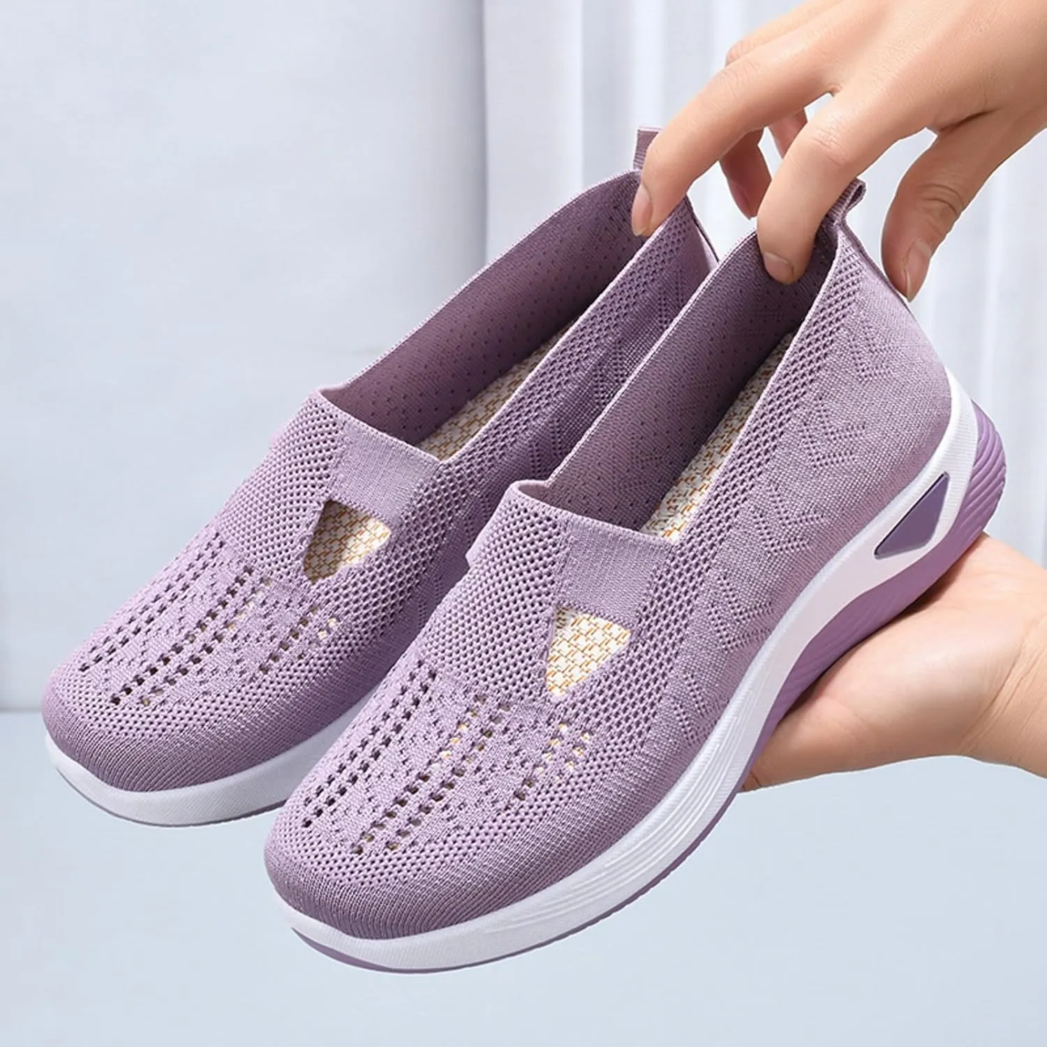 Womens Orthopedic Comfortable Loafers Slip On Walking Shoes with Arch Support Casual Sneakers Plantar Fasciitis Relief Foot Heel Pain Diabetic Feet