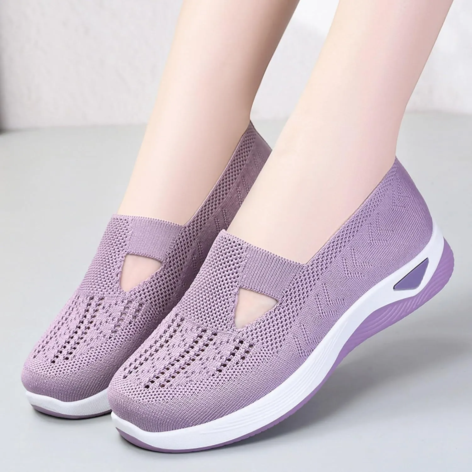 Womens Orthopedic Comfortable Loafers Slip On Walking Shoes with Arch Support Casual Sneakers Plantar Fasciitis Relief Foot Heel Pain Diabetic Feet