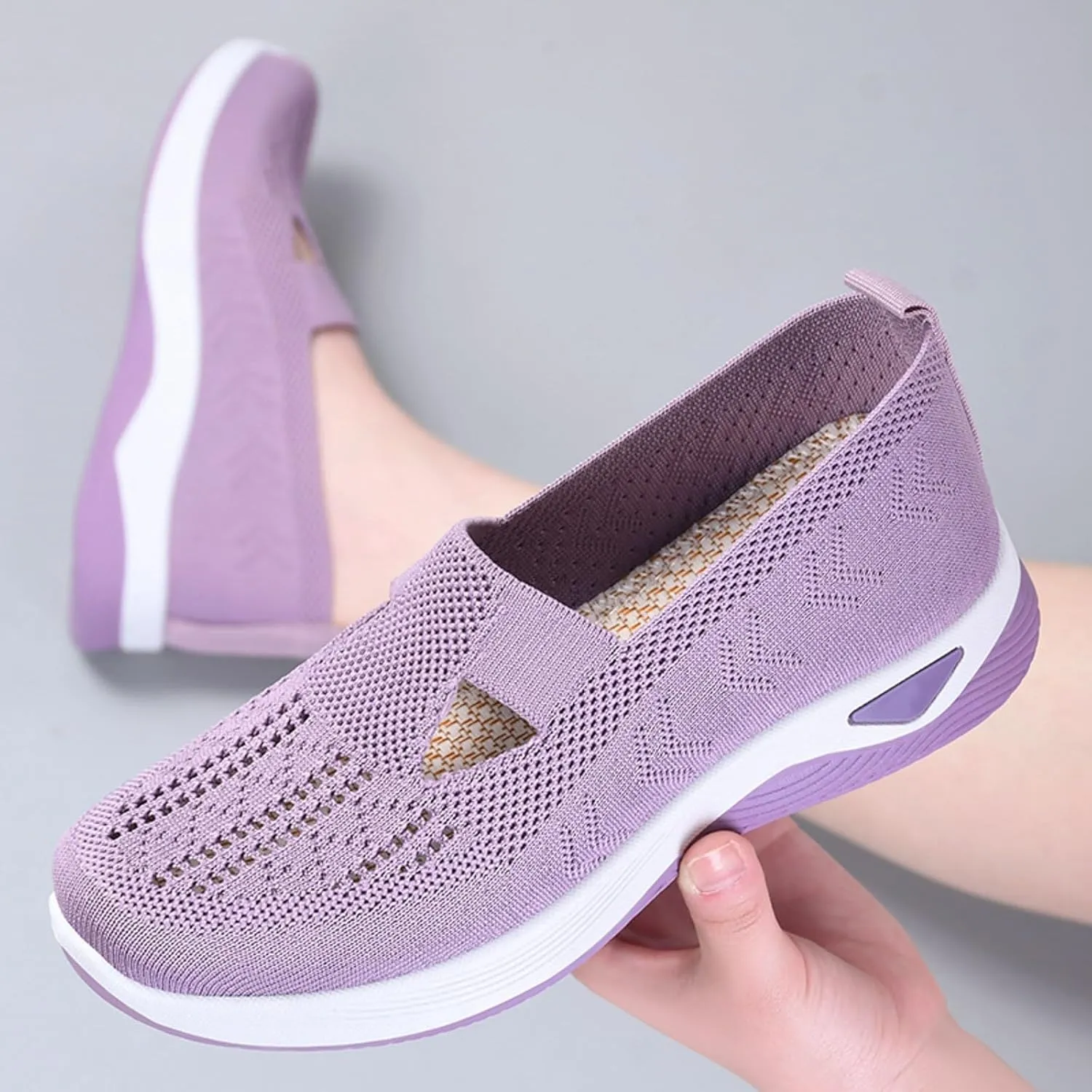 Womens Orthopedic Comfortable Loafers Slip On Walking Shoes with Arch Support Casual Sneakers Plantar Fasciitis Relief Foot Heel Pain Diabetic Feet