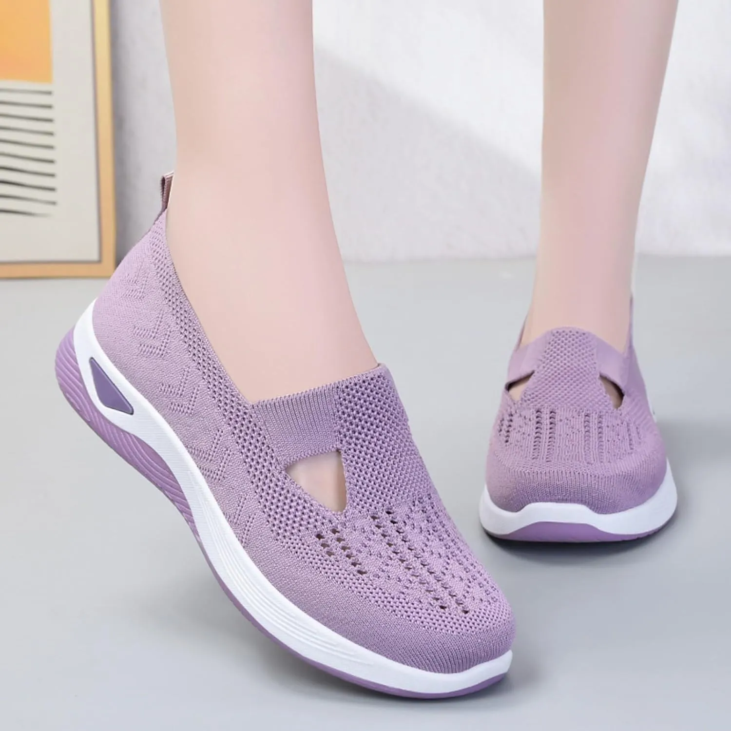 Womens Orthopedic Comfortable Loafers Slip On Walking Shoes with Arch Support Casual Sneakers Plantar Fasciitis Relief Foot Heel Pain Diabetic Feet