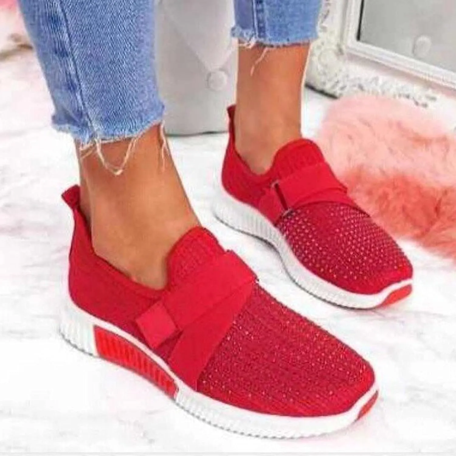 Womens Orthopedic Diabetic Walking Shoes Slip On Sneakers with Arch Support Comfortable Casual Loafers Plantar Fasciitis Foot Pain Relief