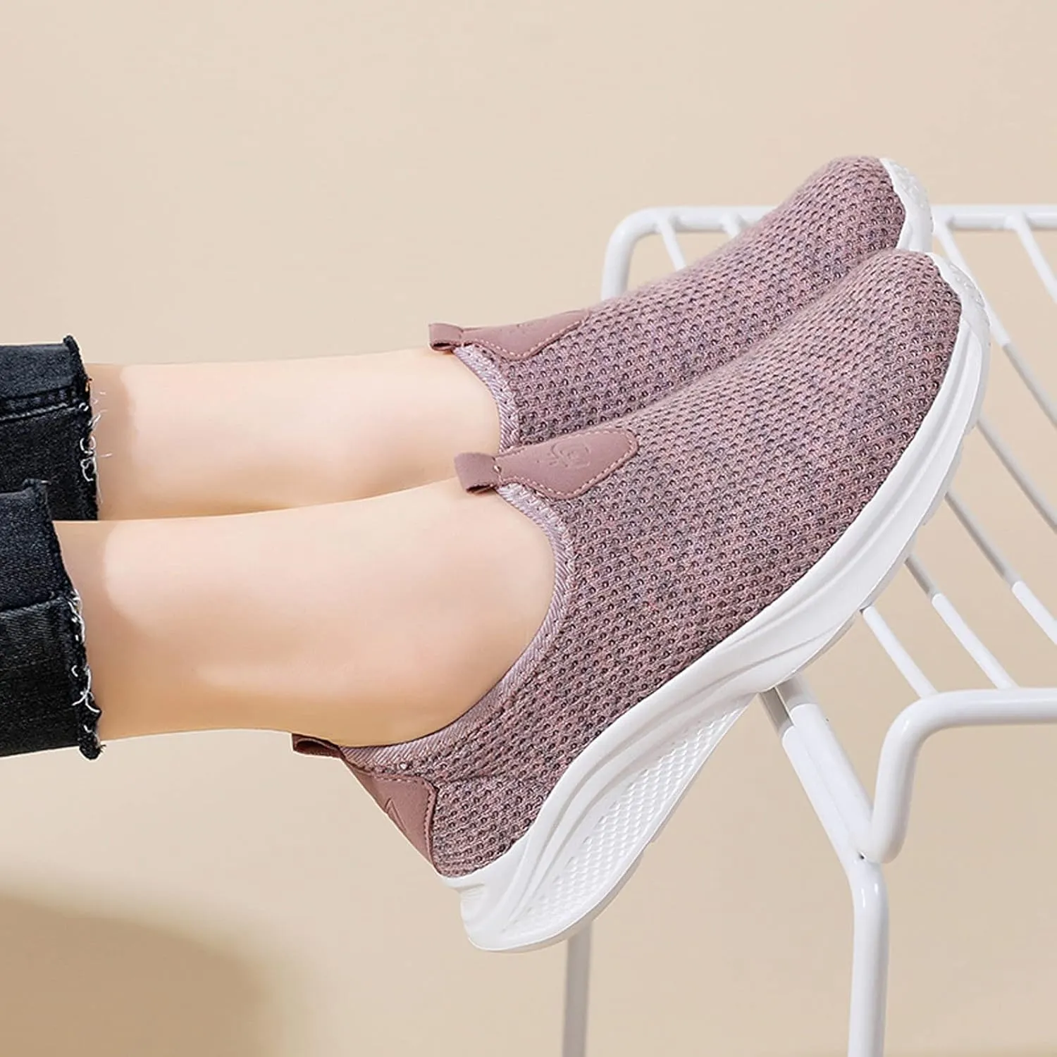 Womens Orthopedic Slip On Loafers Walking Shoes with Arch Support Comfortable Sneakers for Plantar Fasciitis Relief Foot Pain Casual Diabetic Swollen Feet