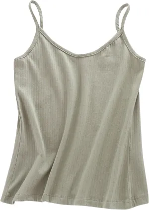 Women's Sleeveless Tank Top Slim-Fit Knit V-Neck Layering Cami Shirts Casual Vest Blouse Basic Tees Undershirts