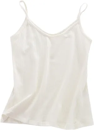Women's Sleeveless Tank Top Slim-Fit Knit V-Neck Layering Cami Shirts Casual Vest Blouse Basic Tees Undershirts
