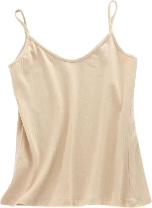Women's Sleeveless Tank Top Slim-Fit Knit V-Neck Layering Cami Shirts Casual Vest Blouse Basic Tees Undershirts