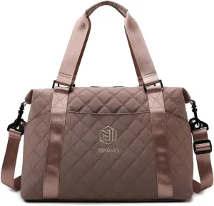 Womens Sports Travel Duffel Bag - Weekender Overnight Bag with Wet Pocket & Shoes Compartment - Ideal for Travel & Workouts (Cameo Brown)(Deep Cameo Brown)