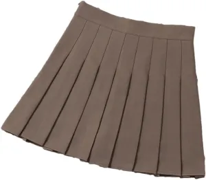 Women's Summer High Waist Harajuku Korean Style Mini Pleated A-Line Solid Skirt