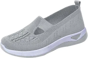Women's Woven Orthopedic Breathable Soft Shoes Slip On Shoes Women Arch Support Women's Casual Shoes Platform Sneakers Waterproof Tennis Shoe Loafers Shoe