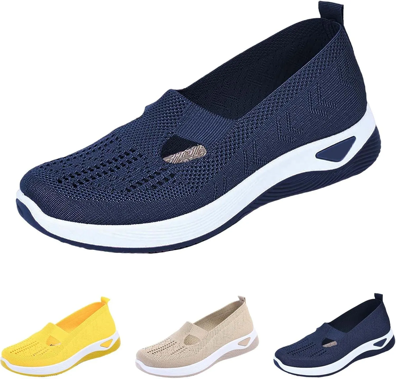 Women's Woven Orthopedic Breathable Soft Sole Running Shoes for Men Comfort Men's Casual Shoes Platform Sneakers Brown Tennis Shoe White Loafers