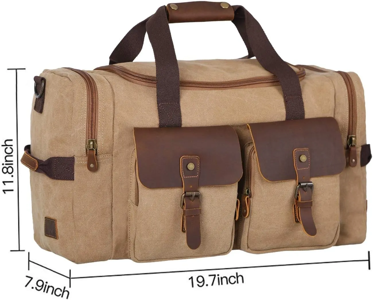 WOWBOX Duffel Bag Travel Weekender Duffle Bag Luggage Bags for Men Women Overnight Carry on Bag Gym Bag with Shoes Compartment Brown