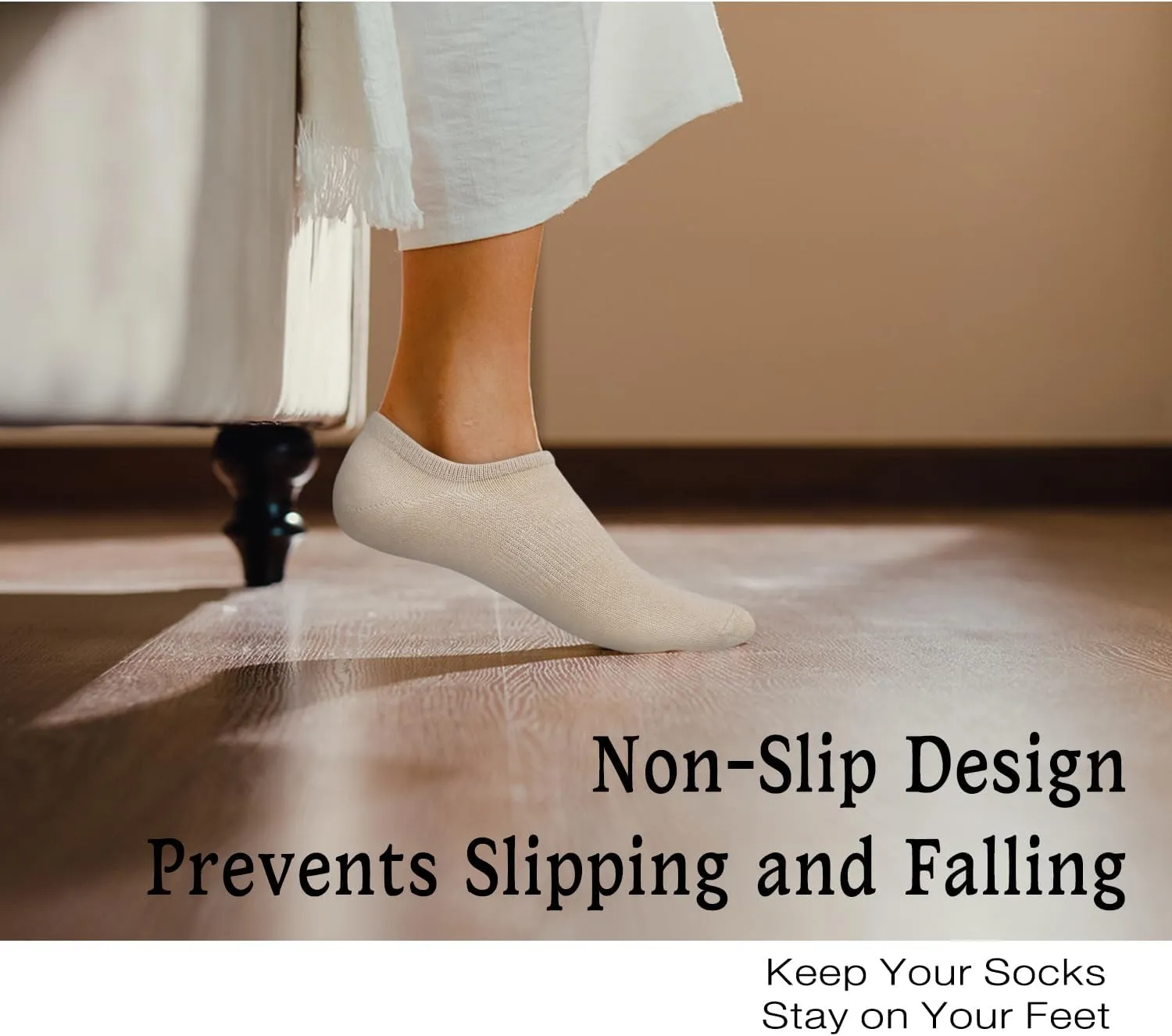 YEJIMONG Womens No Show Socks 6 Pairs Non Slip Grip Cotton Invisible Low Cut Ankle Socks for Women