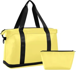 Yellow Weekender Bags for Women Travel Duffel Bags with Shoe Compartment Overnight Bag Carry on Sports Duffel Bag with Toiletry Bag for Travel/Business/Gift Yellow 01