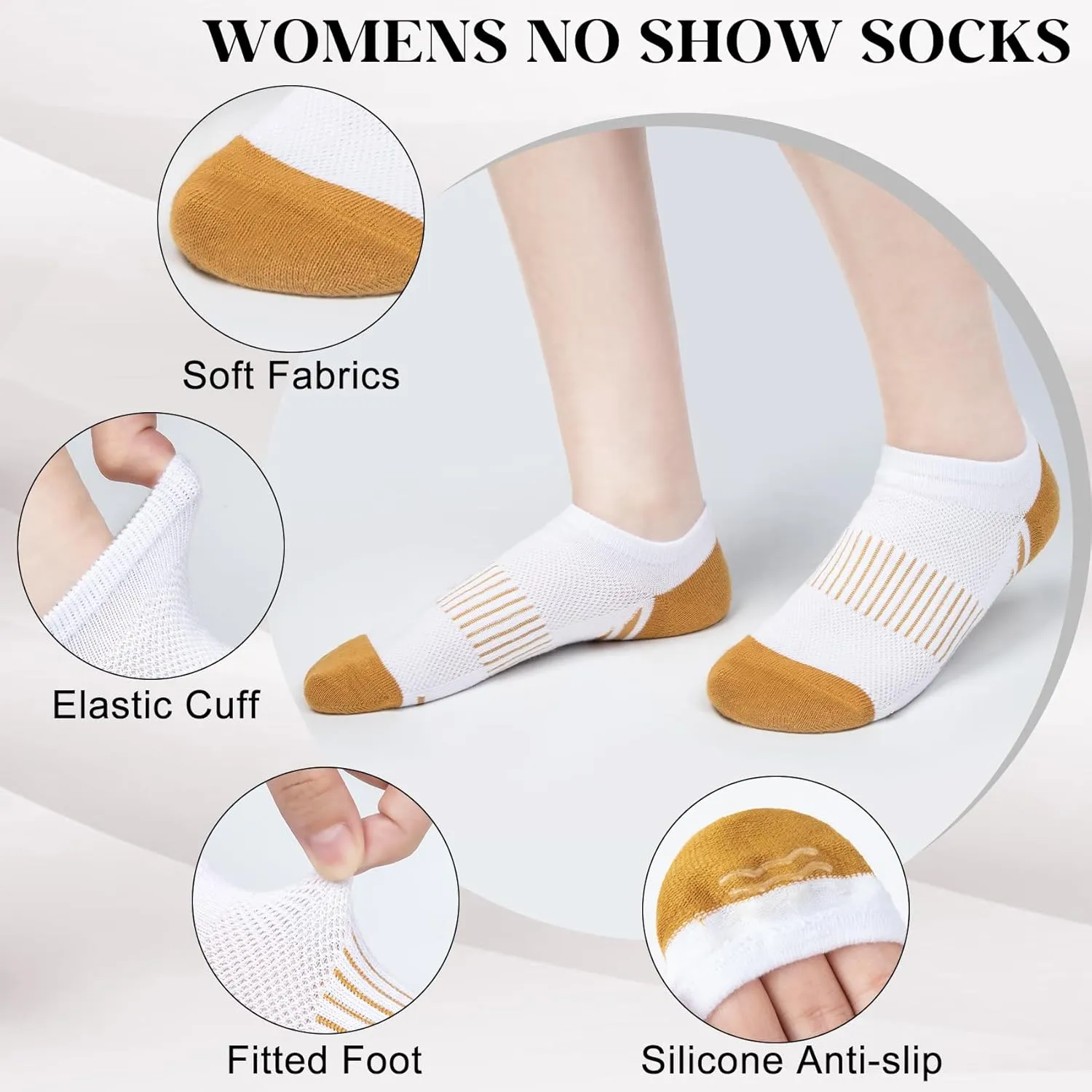 YSense 12 Pairs Thin No Show Socks Women, Low Cut Invisible Cotton Short Flat Casual Socks for Women Men Loafers