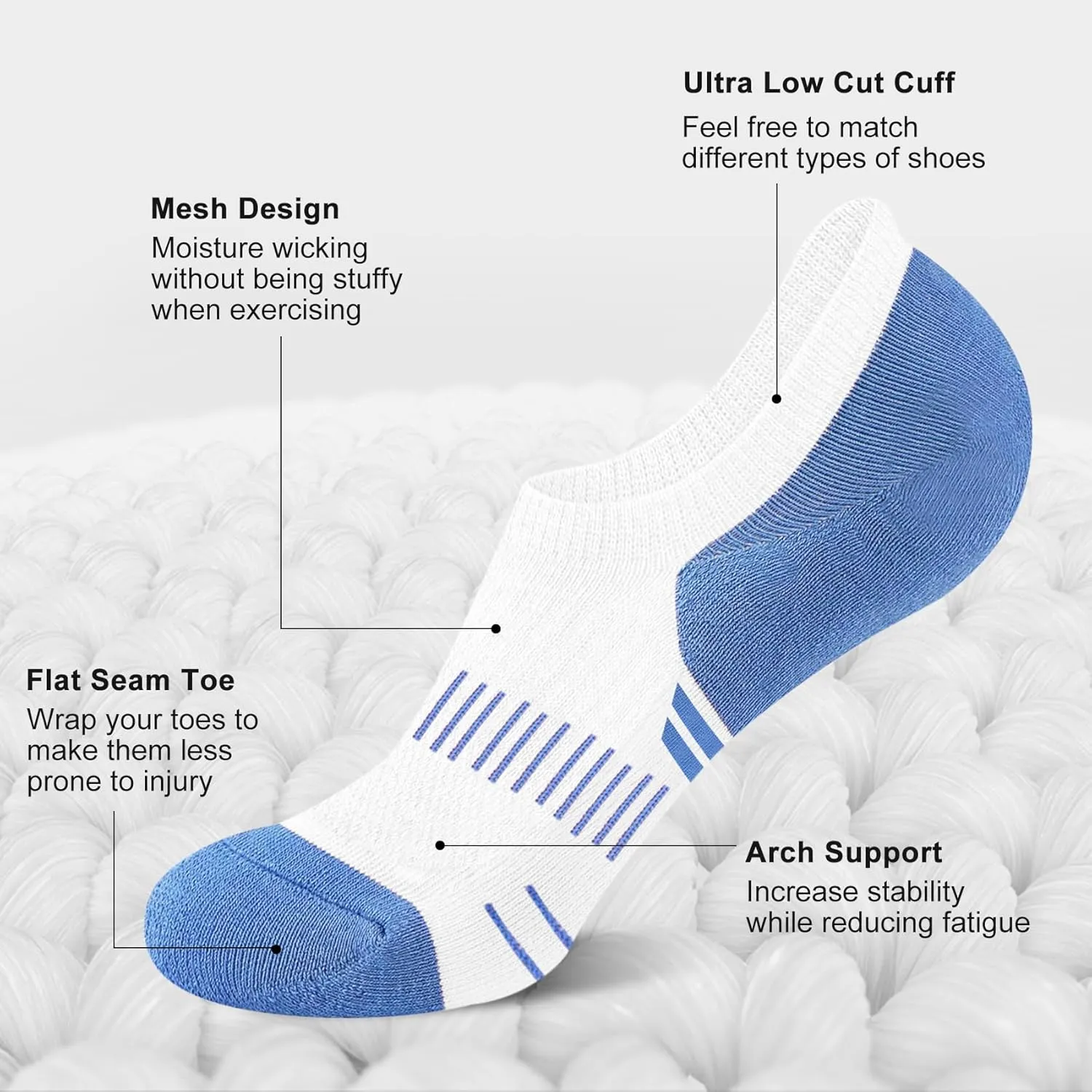 YSense 12 Pairs Thin No Show Socks Women, Low Cut Invisible Cotton Short Flat Casual Socks for Women Men Loafers
