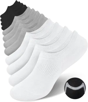 YSense Womens No Show Socks Low Cut Cushioned Cotton Non Slip Invisible Boat Socks 6 Pairs