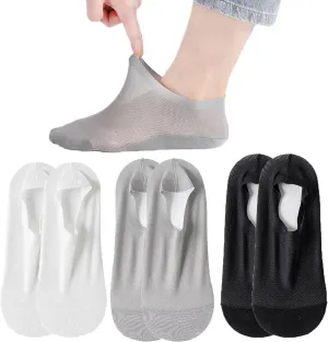 Zeanaturals Ultra Thin Liner Non Slip No Show Socks, Womens Men Soft Breathable Ice Silk Sock oft Lightweight No Show Sock