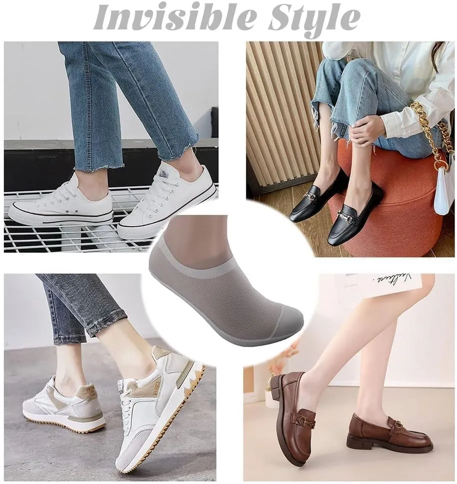 Zeanaturals Ultra Thin Liner Non Slip No Show Socks, Womens Men Soft Breathable Ice Silk Sock oft Lightweight No Show Sock