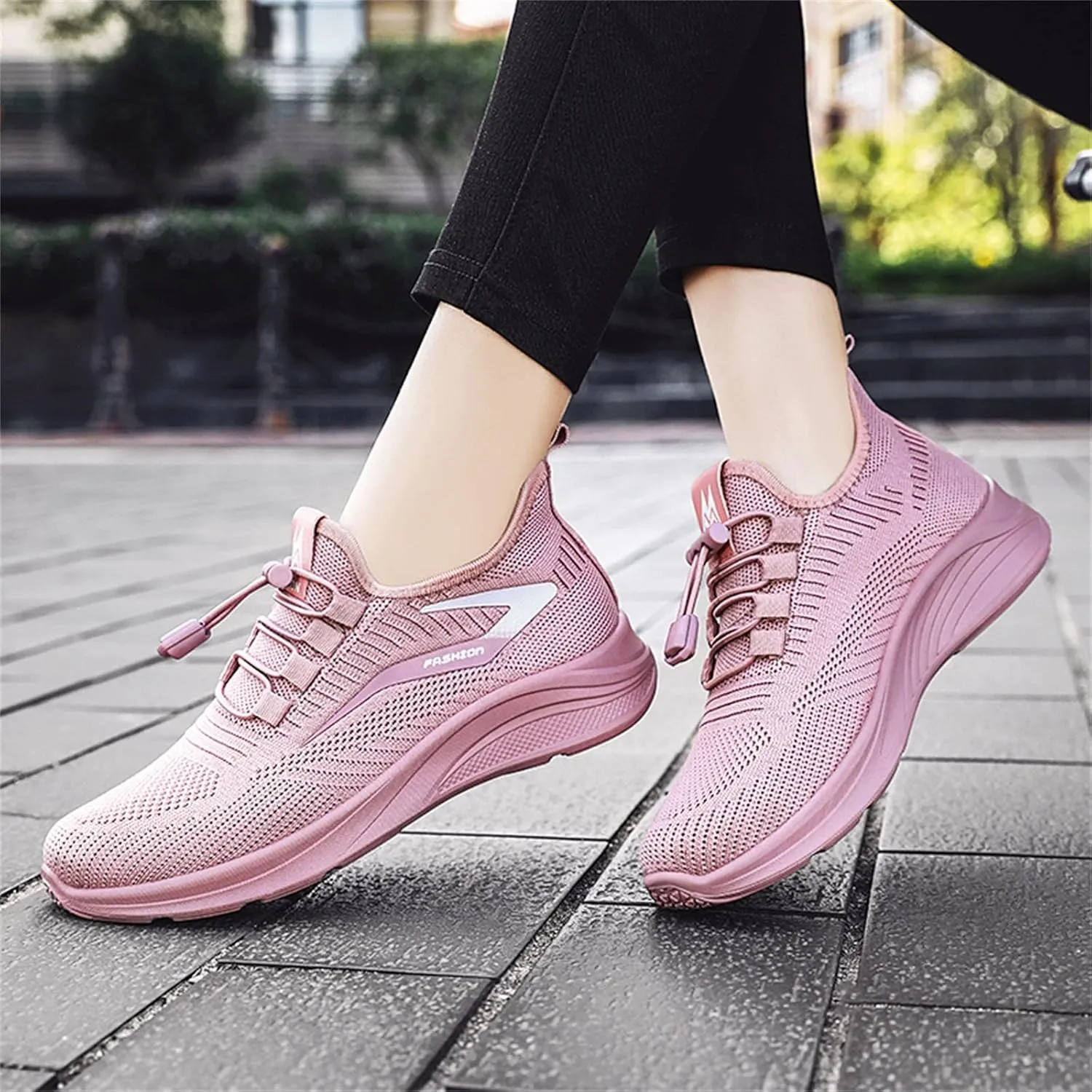 ZSpzx Running Shoes for Women Lightweight Air Cushioned Tennis Sneakers Non Slip Breathable Mesh Gym Workout Sneakers Ladies Walking Plantar Fasciitis Slip On Shoes for Gym Travel Daily Wear