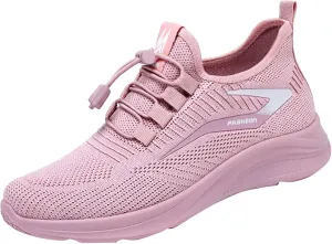 ZSpzx Running Shoes for Women Lightweight Air Cushioned Tennis Sneakers Non Slip Breathable Mesh Gym Workout Sneakers Ladies Walking Plantar Fasciitis Slip On Shoes for Gym Travel Daily Wear
