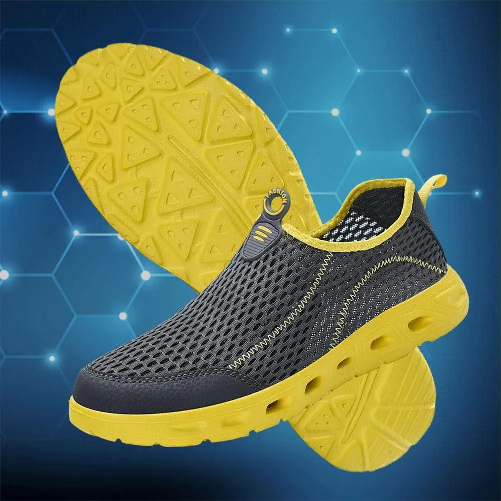 ZXWFOBEY Men-Women LoaferFlats Breathable Mesh Shoes Sailing Up Beach Water Shoes Quick Drying Aqua Trainers Casual Shoes