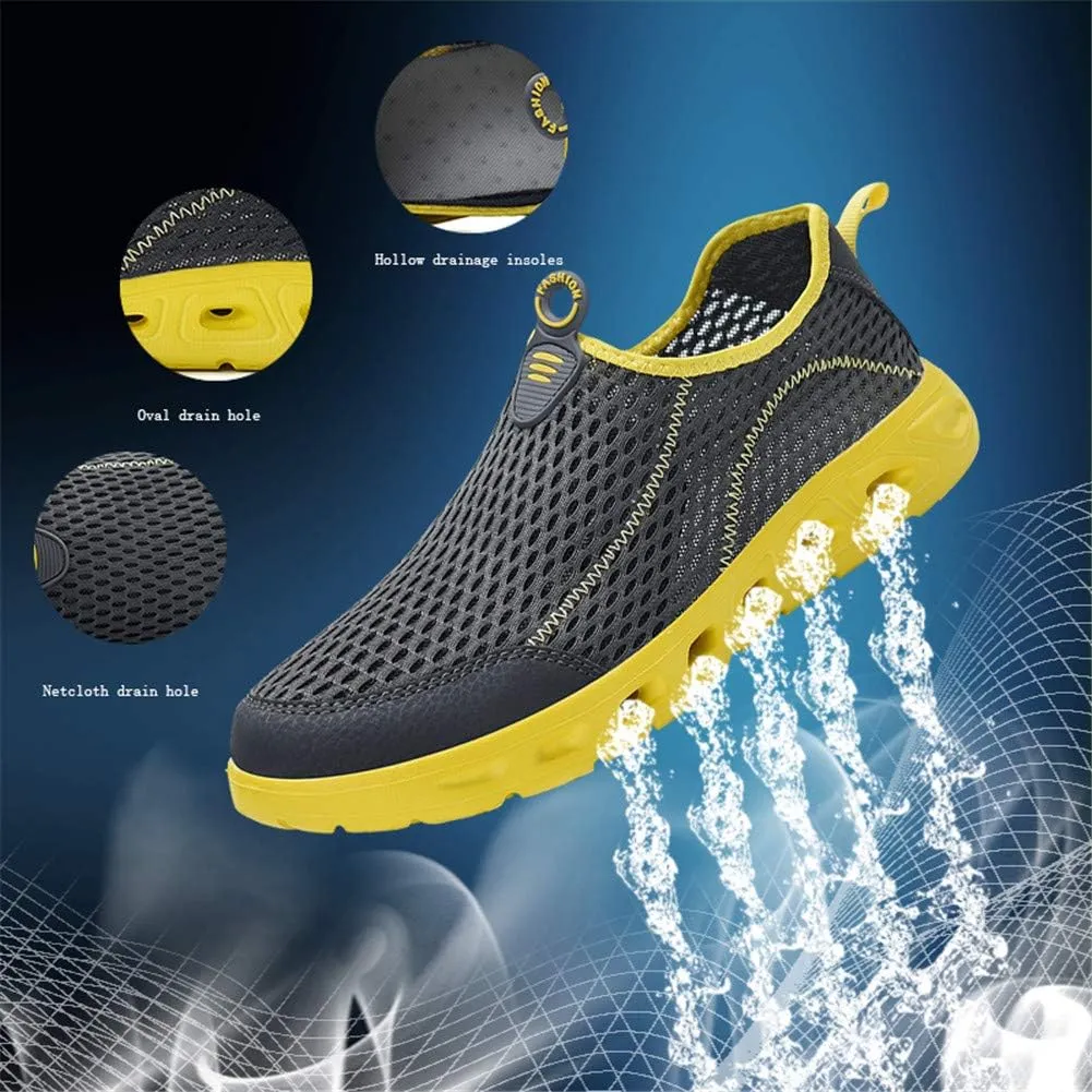 ZXWFOBEY Men-Women LoaferFlats Breathable Mesh Shoes Sailing Up Beach Water Shoes Quick Drying Aqua Trainers Casual Shoes